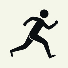 walk and run silhouette vector