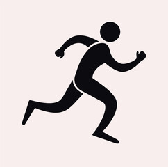 walk and run silhouette vector