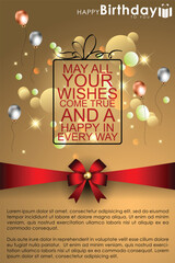 Happy Birthday vector background design and confetti decoration element for birth day celebration greeting card design. Vector and illustration eps 10.