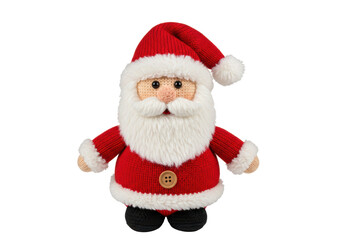 Isolated Knitted Santa Claus Figure Festive Decoration