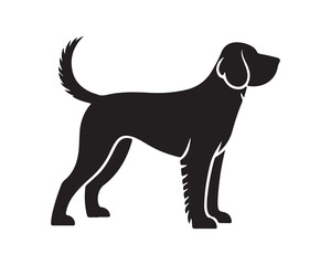 Elegant Black Silhouette of a Hunting Dog