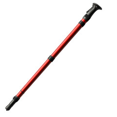An extendable red pole offers support and reach perfect for outdoor on transparent background