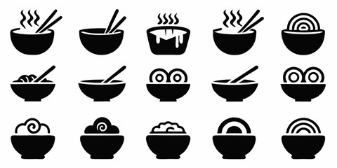 Japanese ramen noodle soup icon design element for culinary branding