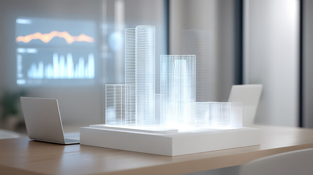 Visualize 3D financial models and big data concepts - Powered by Adobe