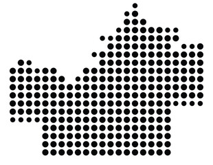 Symbol Map Of the County Haskell (Oklahoma, US) showing the County with a few black dots