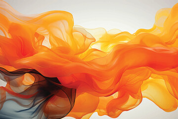 An abstract image showing the swirling blend of orange and blue paint creating a dynamic and vibrant visual effect.