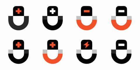 Single magnet icon design in flat style for digital use
