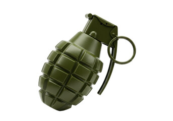 Isolated Olive Green Hand Grenade Military Equipment