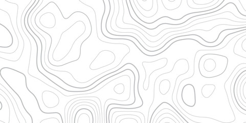 Topographic white and gery wavey contour line style map white background.
