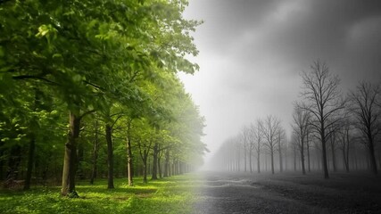 Path to forest changing seasons