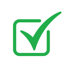 Green check mark, isolated tick symbols, checklist signs, and an approval badge. Flat and modern checkmark design, vector illustration.