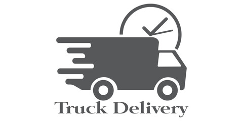 Delivery Icon vector isolated on white background. Fast Delivery Icon. Fast shipping delivery truck. Truck icon delivery