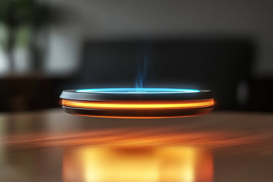Product levitating with energy ring underneath