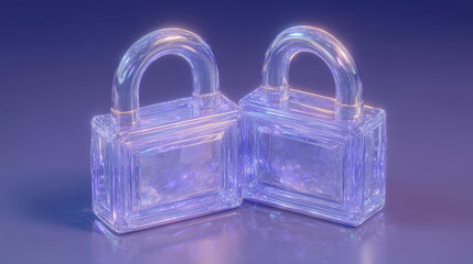 lock on blue blossom background
