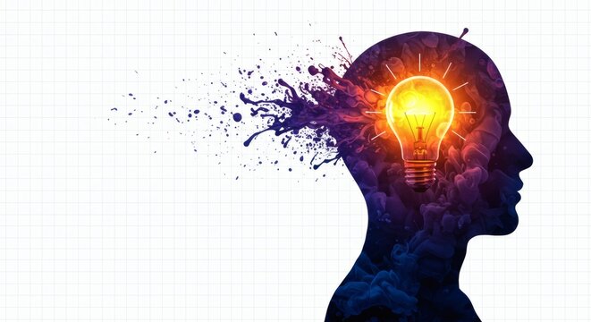 Mind Explosion A Bright Idea Breaks Through.