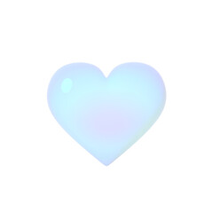 偏光パールのような淡いオーロラ色のハートの３DCG背景透過画像