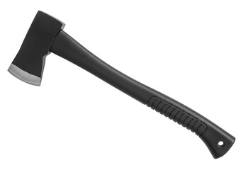 Isolated Black Hand Axe with Plastic Handle