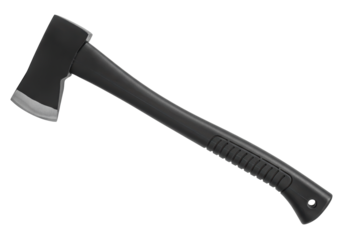 Isolated Black Hand Axe with Plastic Handle