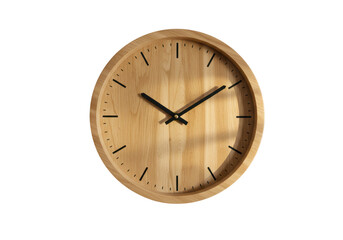 Isolated Round Wooden Wall Clock