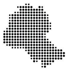 Symbol Map Of the County Lee (South Carolina, US) showing the County with a few black dots