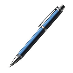 A sleek blue pen poised for inspiration against black ready to capture on transparent background