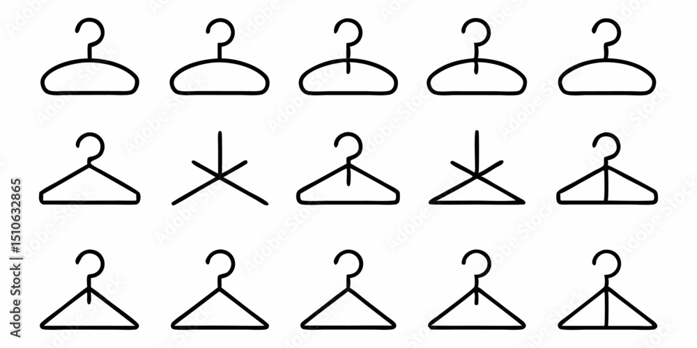 Poster high quality thin line hanger icons set perfectly isolated on a white background for seamless integr
