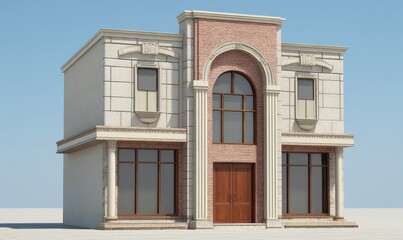Obraz premium Elegant Two Story House Architectural Design Render