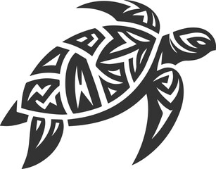Sea animal turtle vector drawing silhouette tribal 