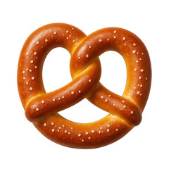 Freshly baked golden pretzel with salt served on a clean surface for snacking