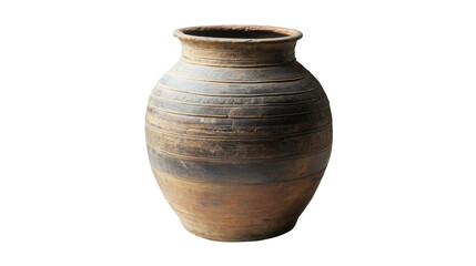 Ancient Babylonian storage jar with clay seal, Transparent background, PNG file