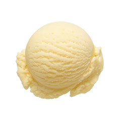 Creamy vanilla ice cream scoop on a plain background ready to delight dessert lovers