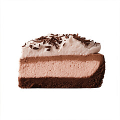 Delicious layered chocolate mousse dessert served on a white plate during a summer gathering