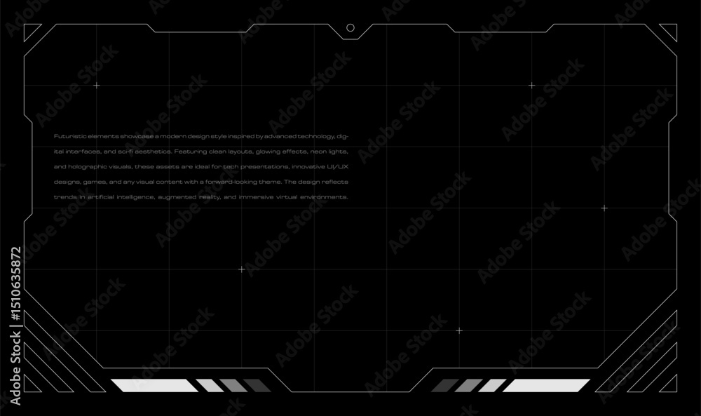 Poster futuristic minimal ui composition. modern hud screen display. digital interface for sci-fi content