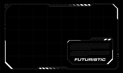 Tech UI Display Frame Background. Digital Futuristic Control Panel Interface.