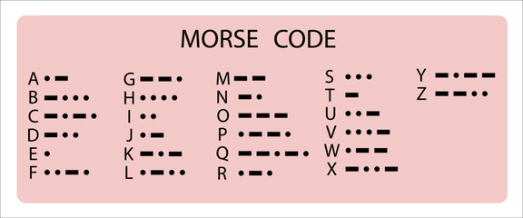 Morse Code International Morse Code on white background. Morse Code sign flat style. Vector © YURII