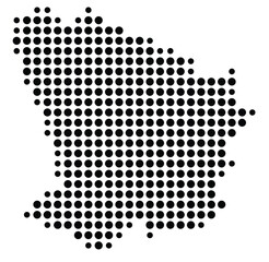 Symbol Map Of the County Monroe (Tennessee, US) showing the County with a few black dots