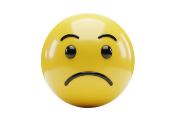 Isolated Sad Emoji with Downcast Expression