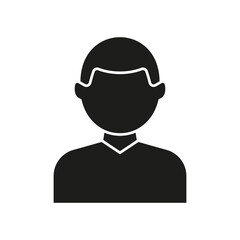 Boy Avatar Profile Solid Icon. Simplified Male Child Silhouette Symbol. User Profile, Online Identity, And Social Media Representation. Isolated Vector Illustration