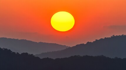 Fototapeta premium Sunset Behind the Mountains