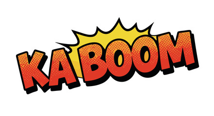 Fototapeta premium Comic style 'kaboom' explosion text with pop art design elements