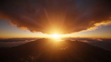Sunset Behind the Mountains