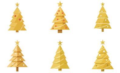 set of christmas trees