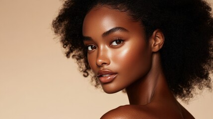 A model gently pressing hydrating serum onto her skin, revealing a fresh and radiant glow