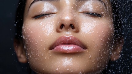 A rosewater spray misting onto the skin, enhancing hydration naturally