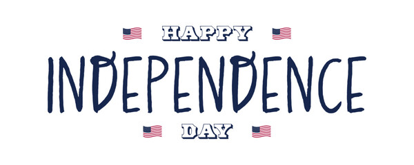 Celebrate freedom and patriotism with this vibrant Happy Independence Day sign, featuring festive stars, colorful petards, and the bold American flag. Designed for the 4th of July, this vector illustr