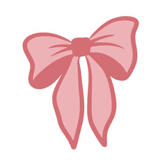 Decorative line art ribbon pink illustration