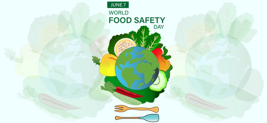 2d illustration world food safety day