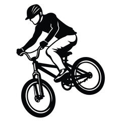 Fototapeta premium Dynamic BMX riders in action, perfect for apparel or decals.