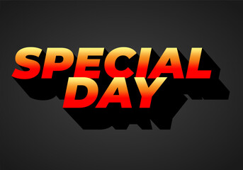 Fototapeta premium Special day. Bold 3D text style for celebration themes