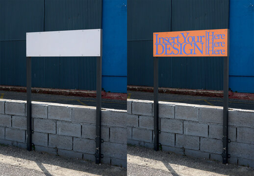 Mockup of Blank Signpost in City Daytime